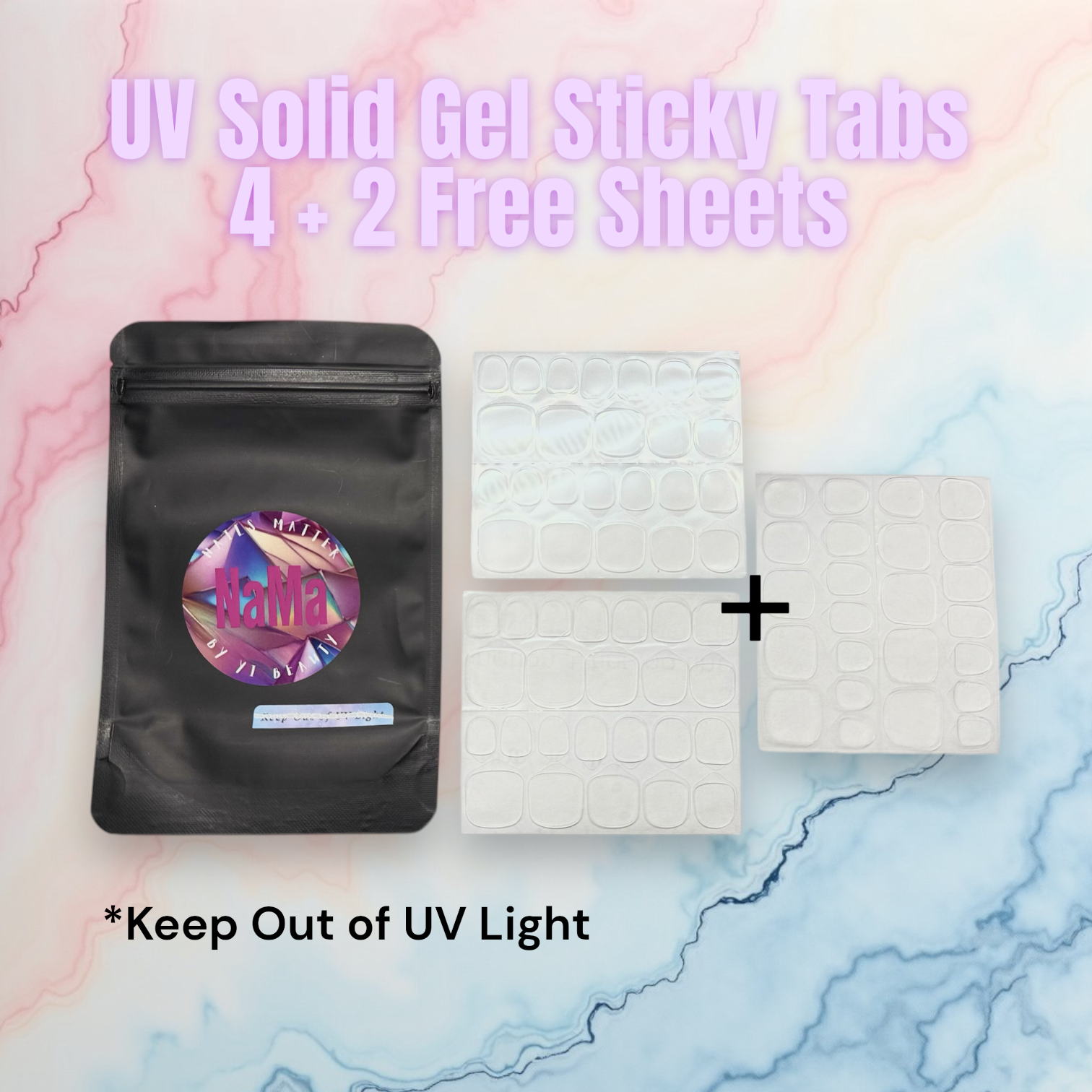 NaMa UV Solid Gel Sticky Tab x 4 Sheets+2 FREE Sheets