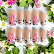 Wild Bloom Nails | Handmade Square Press-Ons 25mm

